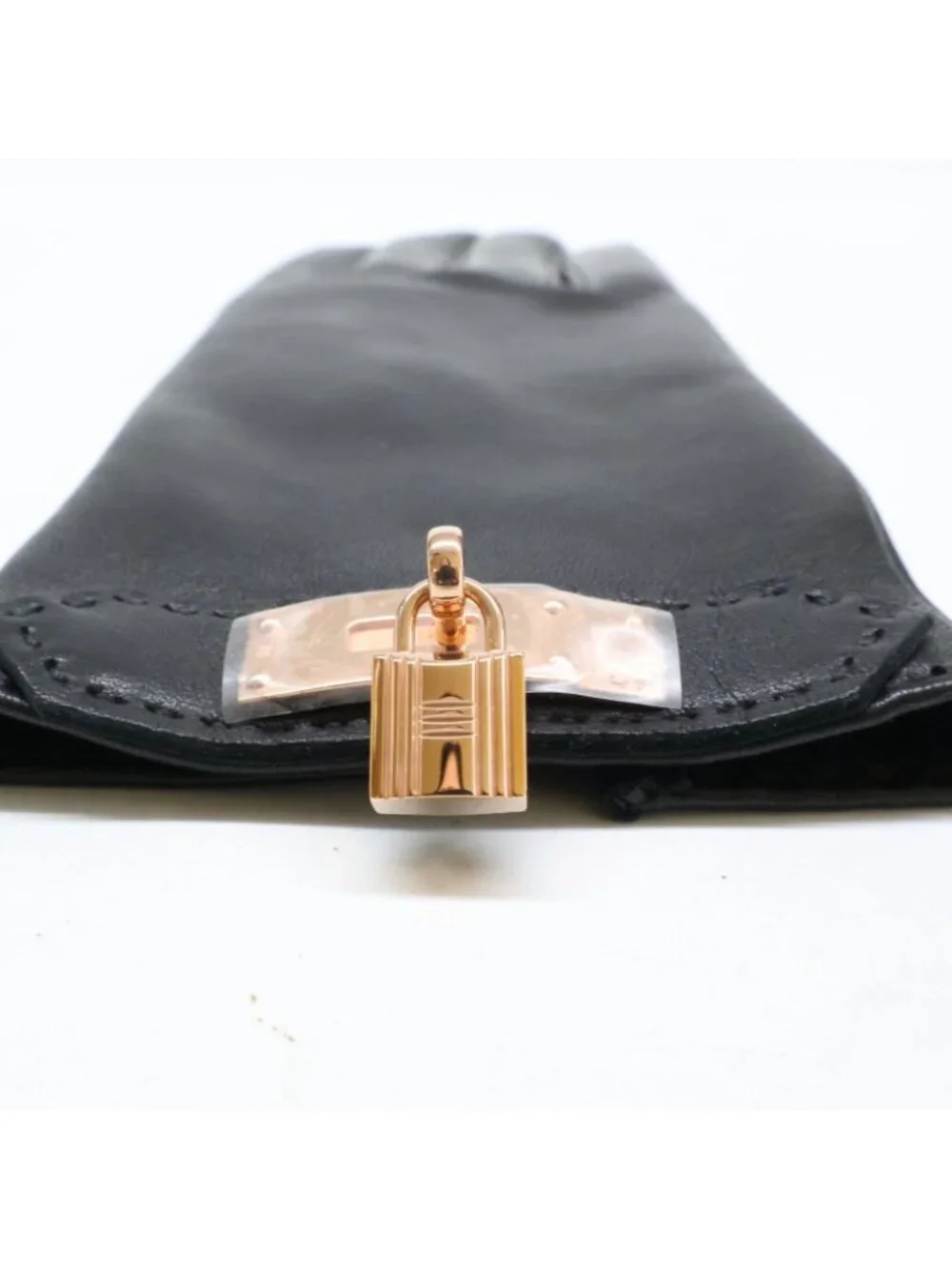 Hermes New Lambskin Lining Silk Soya Kelly Gloves 7.5